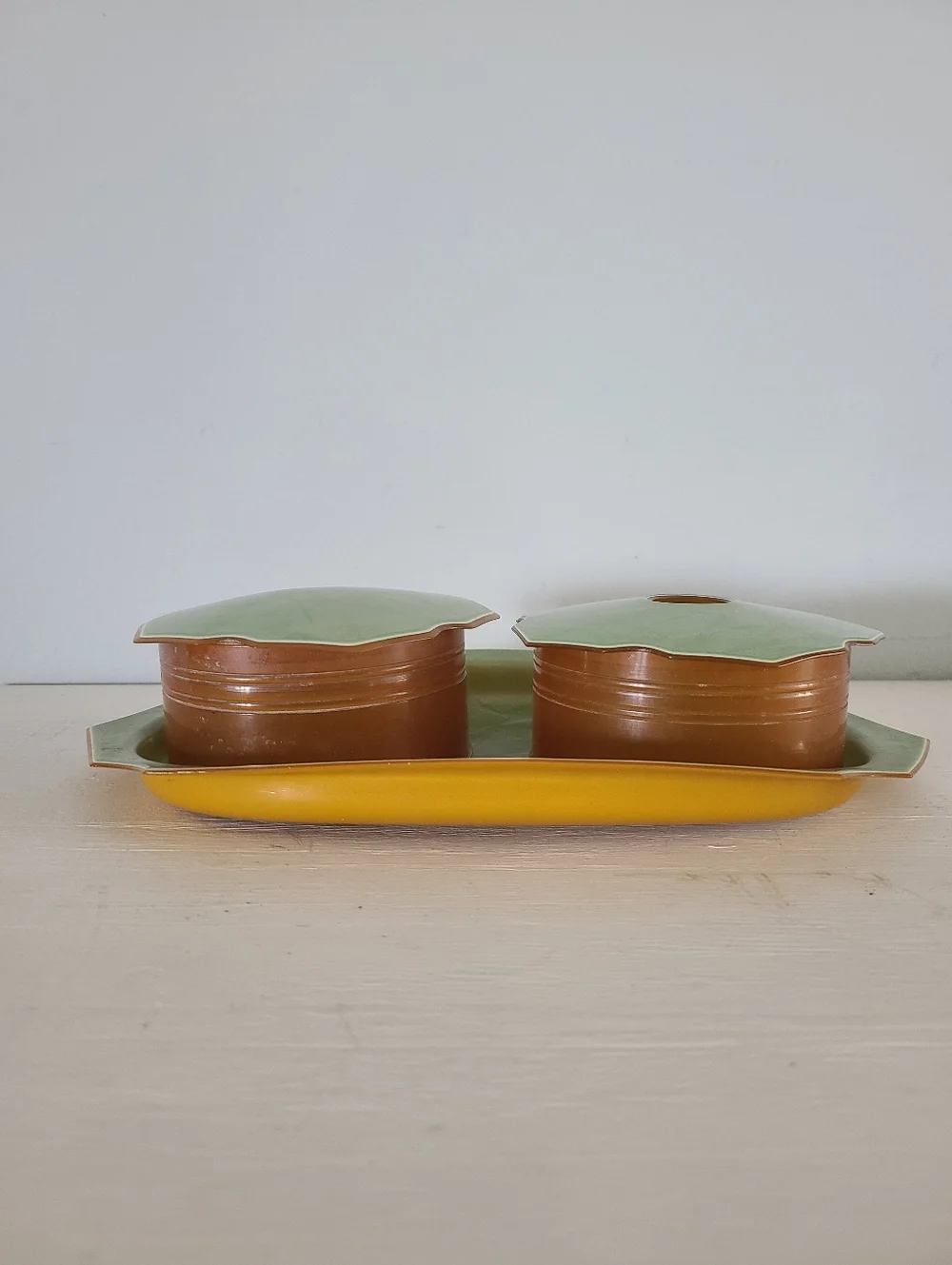 Vintage Marbleized Celluloid Vanity Set
